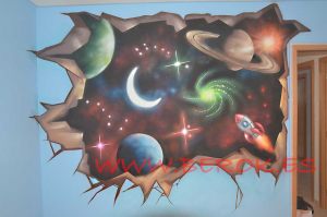 Mural Infantil Planetas Universo 300x100000